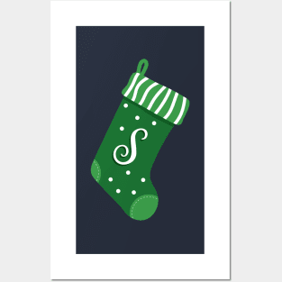 Christmas Stocking with Letter S Posters and Art